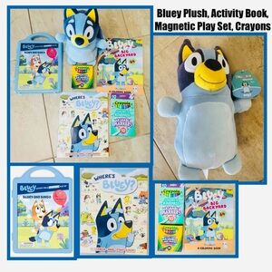 Bluey Plush, Where's Bluey Activity Book, Magnetic Play Set, Crayons,